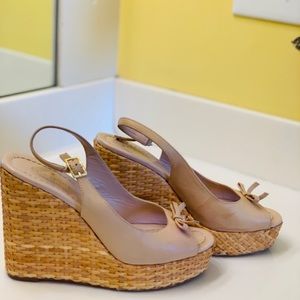 Nude wedge heel, 4.5 inch heel